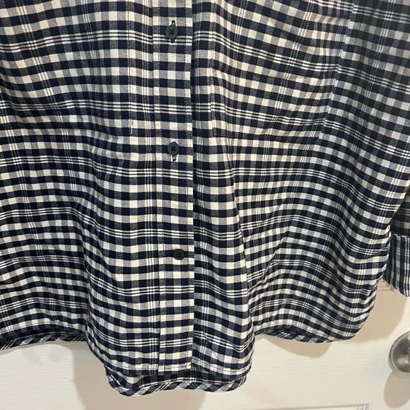 Everlane Women’s Boxy Oxford Button Down Navy White Plaid Medium Picnic Check - Picture 13 of 15